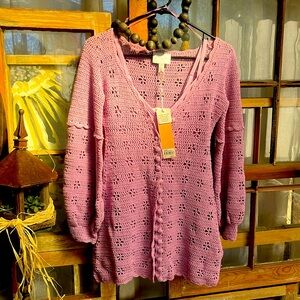 Crochet lilac mini with 100%cotton slip.